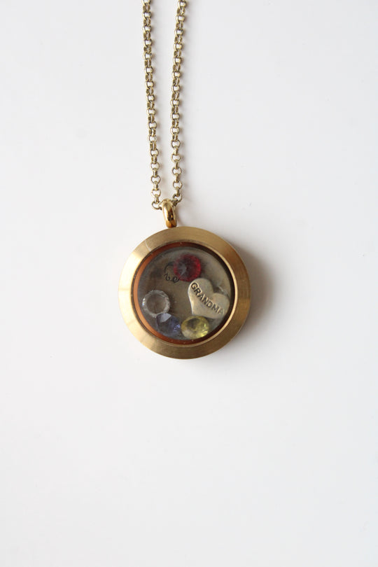 Origami Owl Grandma Loose Gemstone Locket Necklace