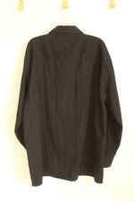 Trust USA Black Super Soft Long Sleeve Button Down Shirt with Decorative Buttons | XL