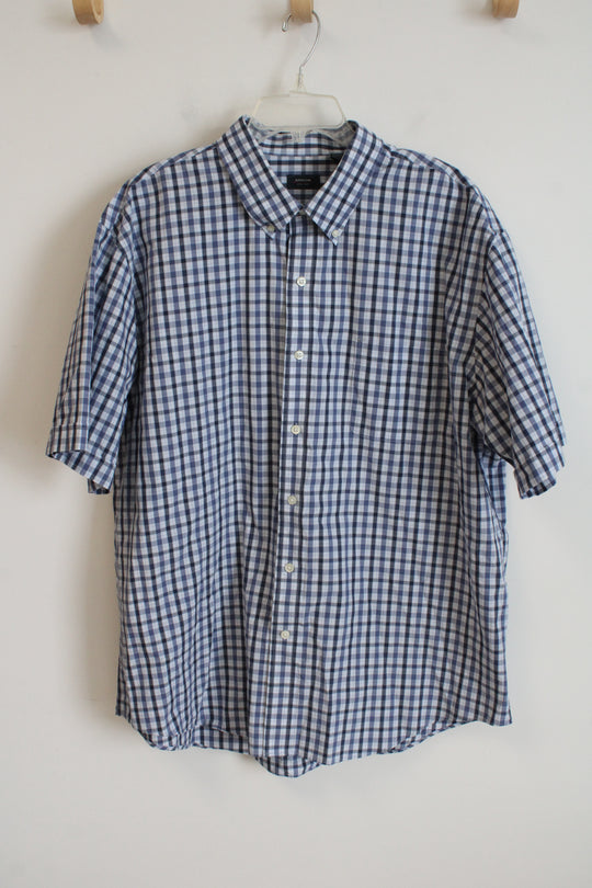Arrow Blue & White Plaid Button Down Shirt | XXL