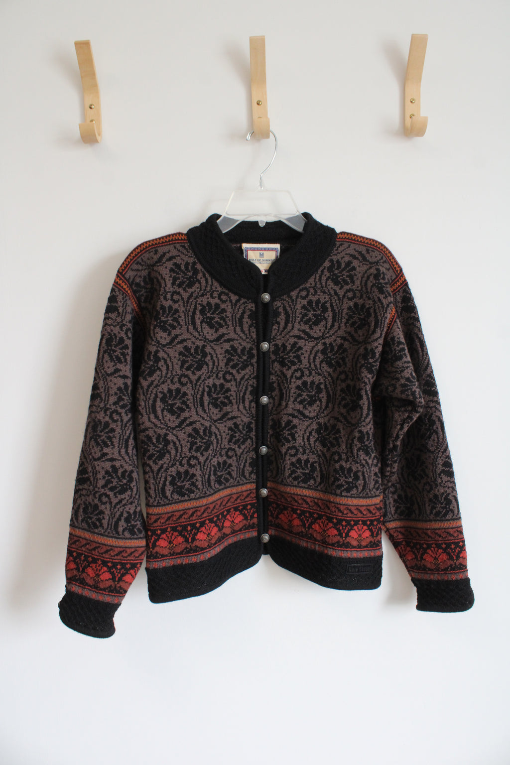 Vintage Dale Of Norway Brown Black & Orange Wool Sweater | S