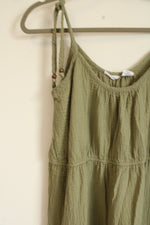 Lucky Brand Sage Green Cotton Muslin Tiered Dress | M