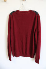 APT.9 Merino Wool Blend Red Argyle Sweater | XL