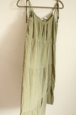 Lucky Brand Sage Green Cotton Muslin Tiered Dress | M