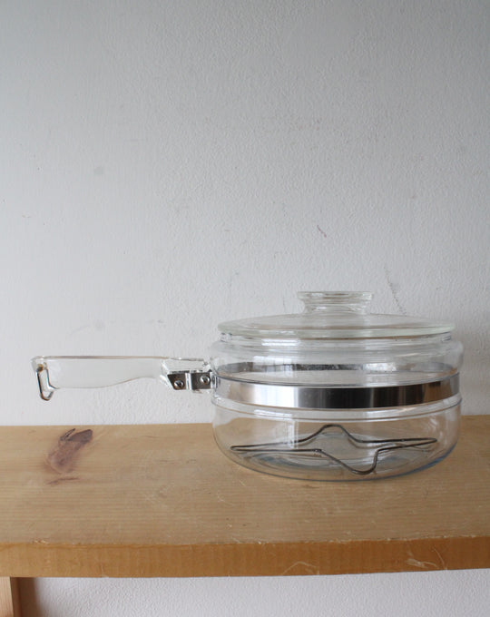 Vintage Pyrex Flameware #6213-B 1.5 Quart Clear Glass Saucepan
