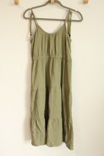 Lucky Brand Sage Green Cotton Muslin Tiered Dress | M