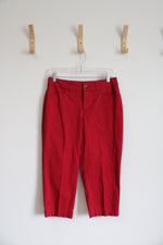Croft & Barrow Classic Fit Red Stretch Capri Pants | 8