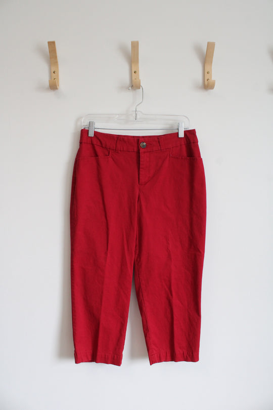 Croft & Barrow Classic Fit Red Stretch Capri Pants | 8