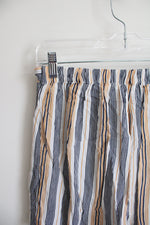 Garage White Navy & Orange Striped Shorts | S