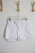 YMI White High Rise Denim Shorts | 5