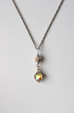 Orange Iridescent Stone Necklace