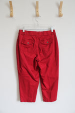 Croft & Barrow Classic Fit Red Stretch Capri Pants | 8