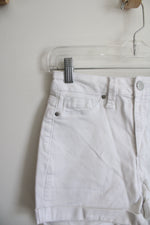 YMI White High Rise Denim Shorts | 5