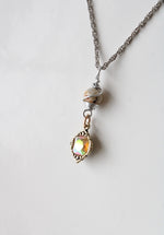 Orange Iridescent Stone Necklace