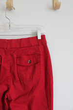 Croft & Barrow Classic Fit Red Stretch Capri Pants | 8