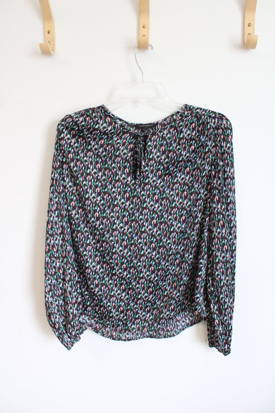 Banana Republic Flowy Tie Neck with Elastic Sleeves Blouse | M