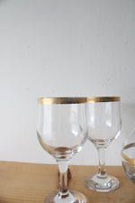 Imperial Crystal Collection Mouth Blown 24kt Gold Trimmed 5-Piece Wine Set
