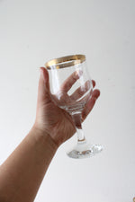 Imperial Crystal Collection Mouth Blown 24kt Gold Trimmed 5-Piece Wine Set