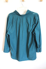 NEW Chicos No Iron Stretch Teal Floral Mandarin Tunic | 3.5 (XL)