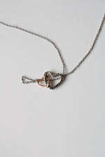 Origami Owl Silver & Rose Gold Heart Necklace