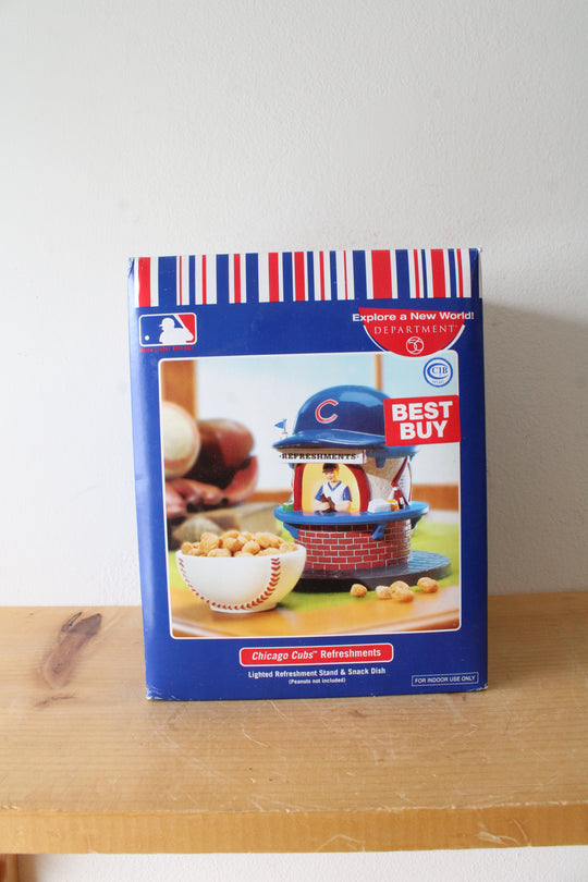 NEW Department 56 Chicago Cubs Refreshment Stand & Ceramic Bowl