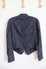 White House Black Market Black & Navy Patterned Jacket | 2
