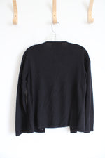 Norton McNaughton Black Soft Beaded Connected Cardigan & Top Set | S