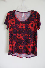 LuLaRoe Purple & Red Floral Tee | M