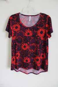 LuLaRoe Purple & Red Floral Tee | M