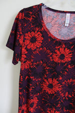 LuLaRoe Purple & Red Floral Tee | M