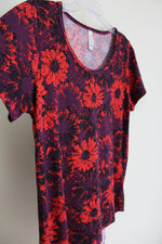 LuLaRoe Purple & Red Floral Tee | M