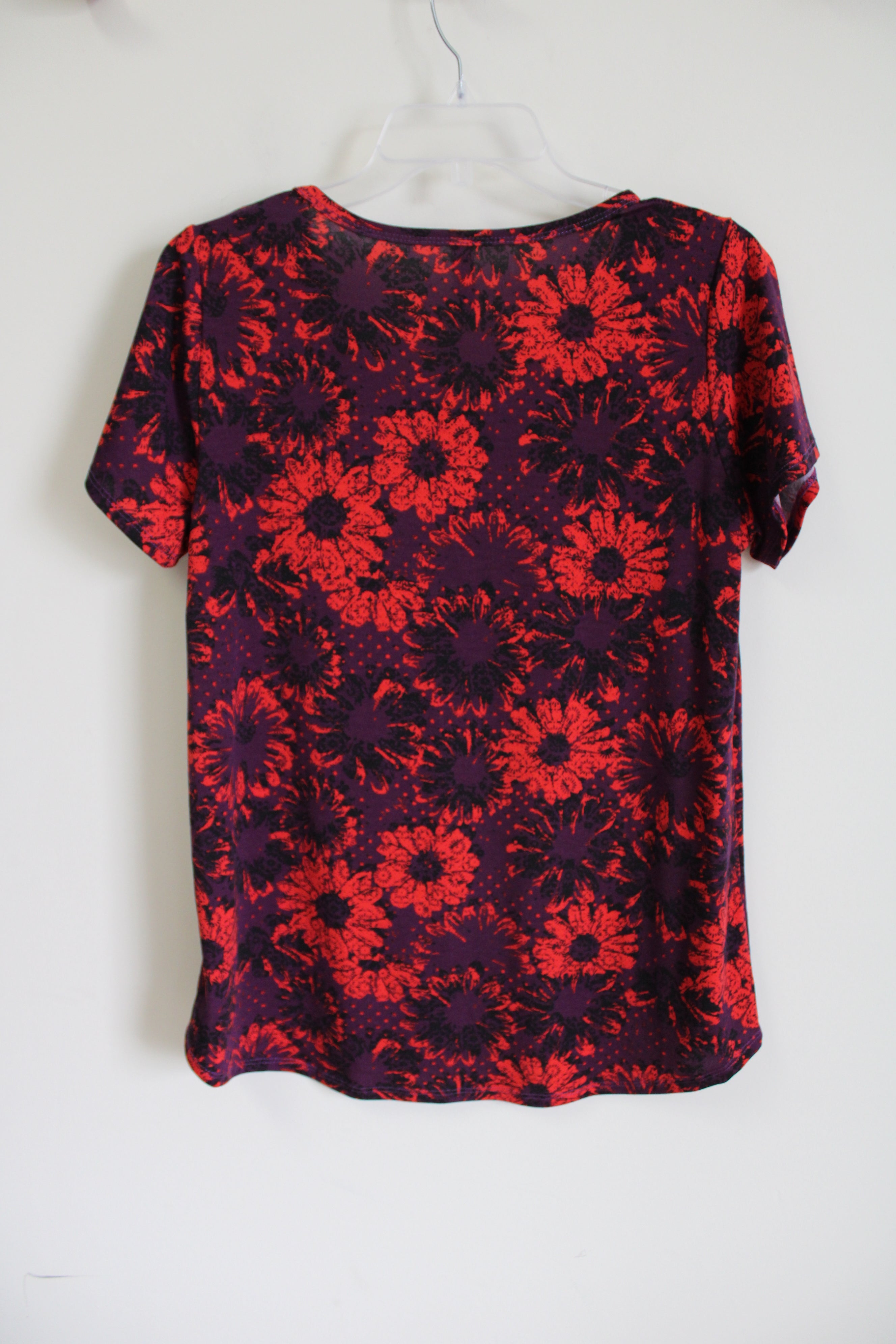 LuLaRoe Purple & Red Floral Tee | M