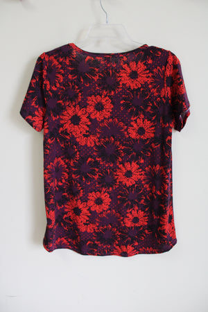LuLaRoe Purple & Red Floral Tee | M
