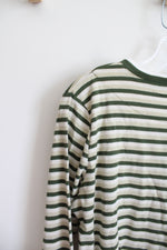 NEW Hasting & Smith Green & White Striped Long Sleeved Tee | M Petite