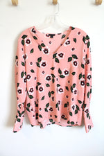 Ann Taylor Factory Lightweight Coral Floral Blouse |S