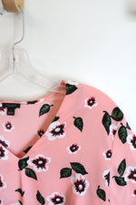 Ann Taylor Factory Lightweight Coral Floral Blouse |S