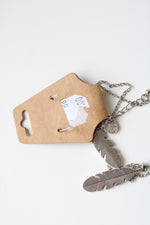 Turquoise Feather Earrings & Necklace Set