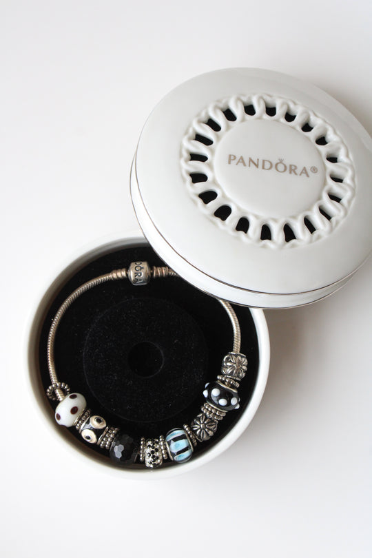 Pandora Black Beaded Silver Bracelet