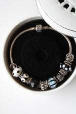 Pandora Black Beaded Silver Bracelet