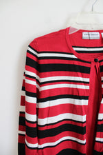 NEW Alfred Dunner Red Black & White Striped Sweater | XL Petite