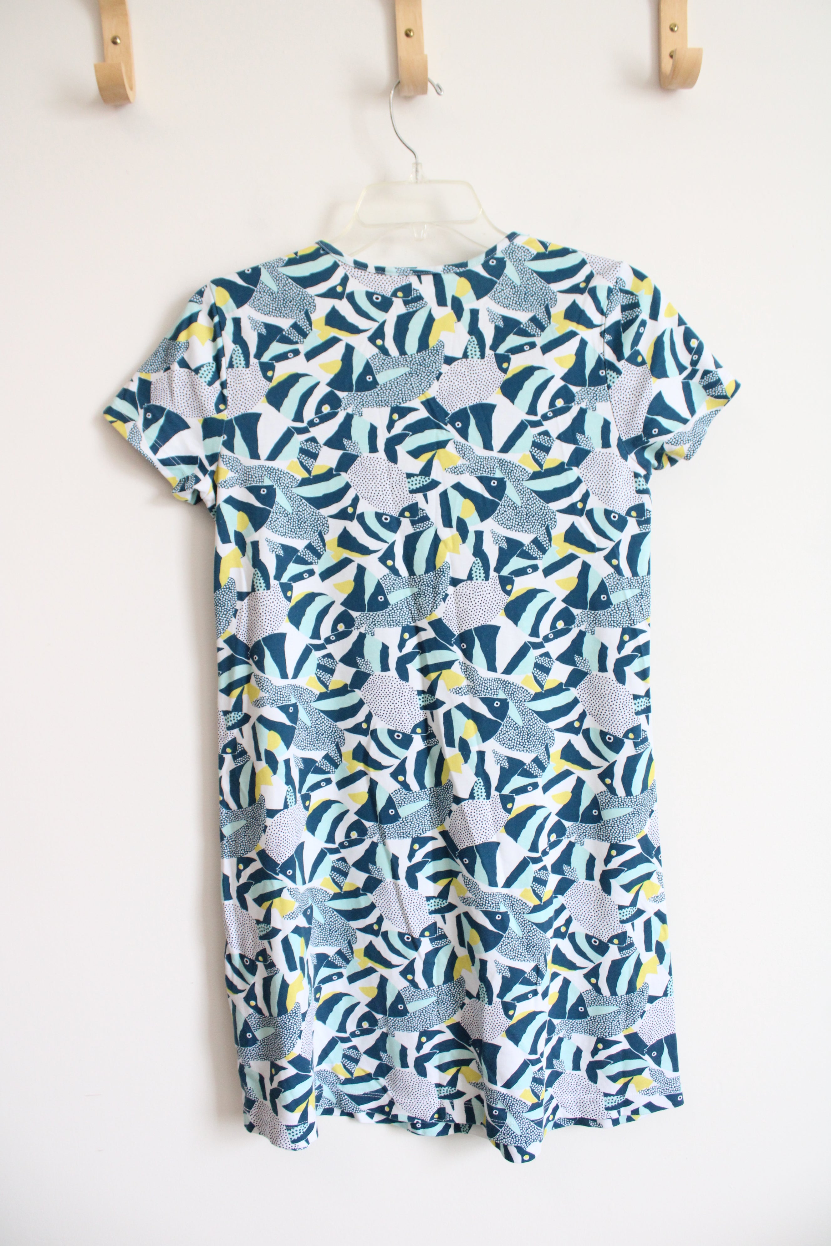 Lands' End Blue & Yellow Fish Patterned Cotton Dress | XS Jubilee Thrift Lands' End Blue & Yellow Fish Patterned Cotton Dress | XS Jubilee Thrift