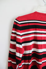 NEW Alfred Dunner Red Black & White Striped Sweater | XL Petite