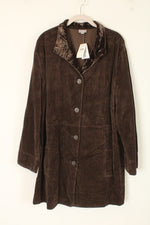 NEW J.Jill Chocolate Brown Corduroy Satin Collar Jacket | 3X