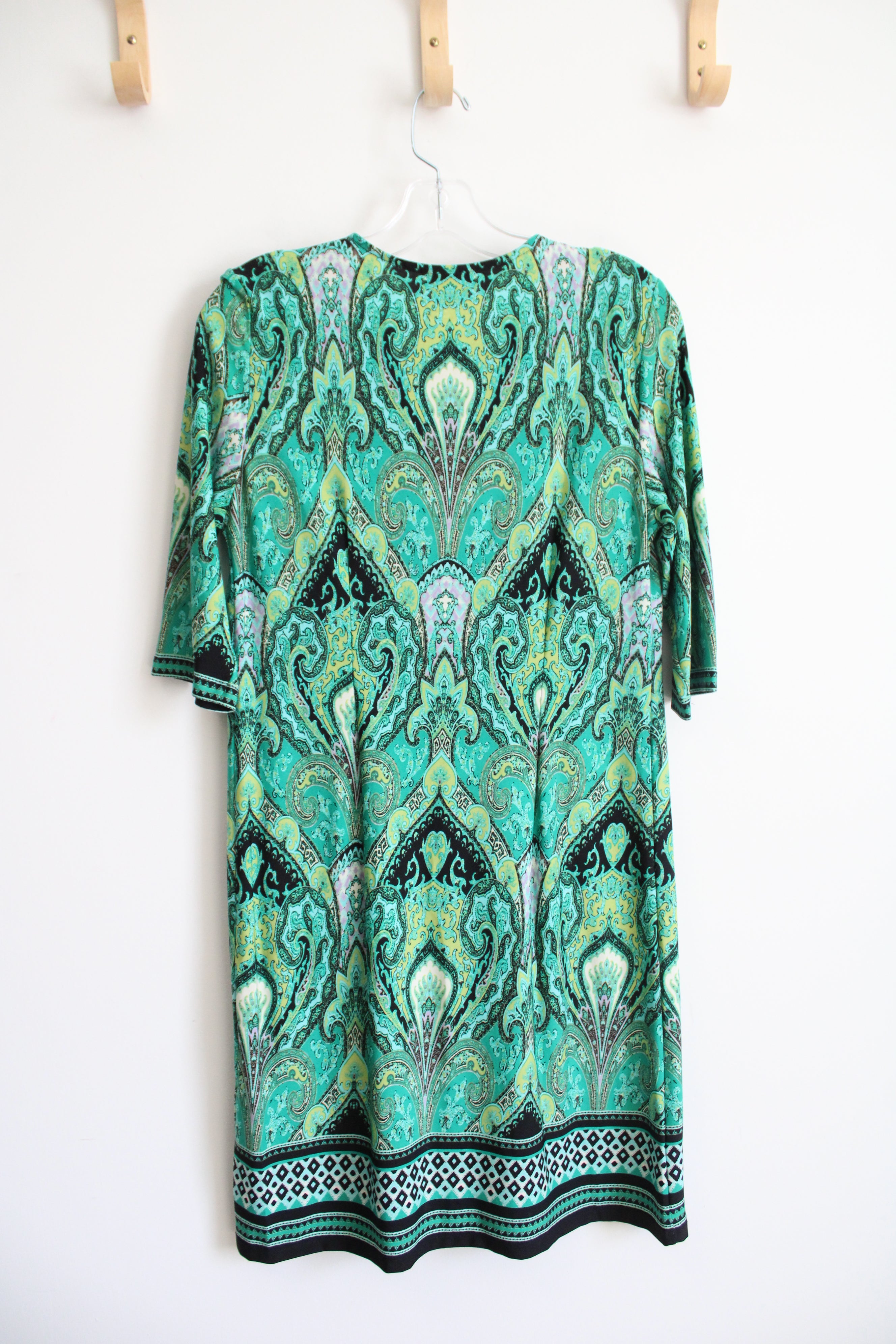 Dressbarn Green Paisley Patterned Dress | 8