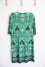 Dressbarn Green Paisley Patterned Dress | 8