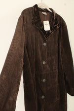 NEW J.Jill Chocolate Brown Corduroy Satin Collar Jacket | 3X