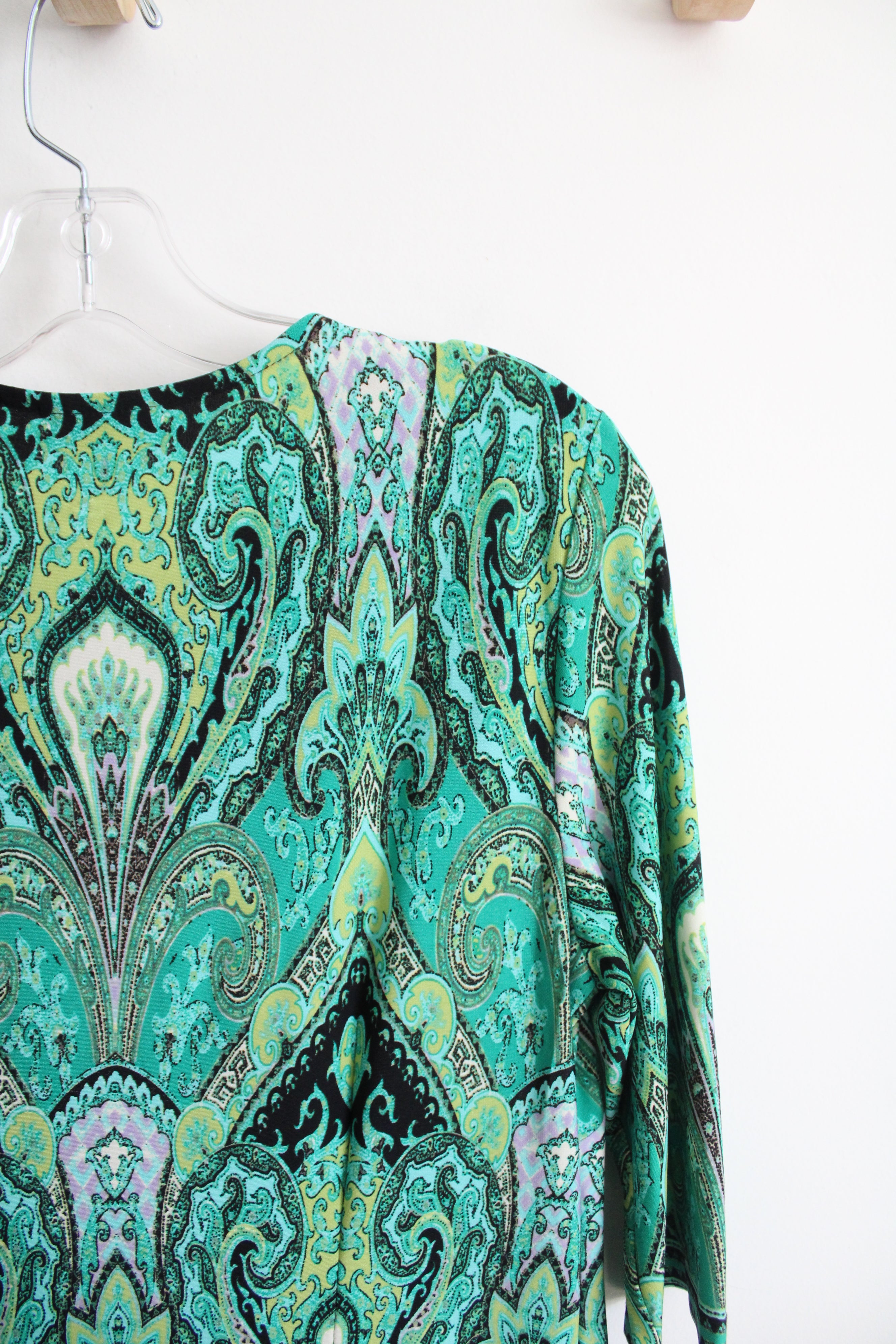 Dressbarn Green Paisley Patterned Dress | 8
