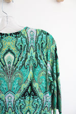 Dressbarn Green Paisley Patterned Dress | 8