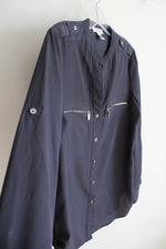 Calvin Klein Gray Button Down Top | S