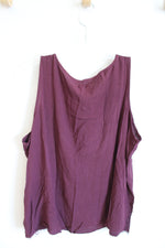NEW Maurices Fig Purple Lace Trim V-Neck Tank Top | XL