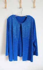 Vikki Vi Blue Sequined Cardigan | 3X